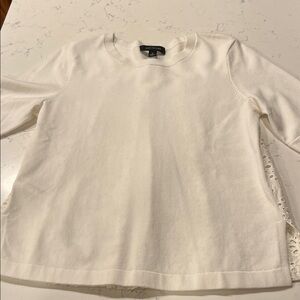 White 3/4 Sleeve Top with Lace Back Detail